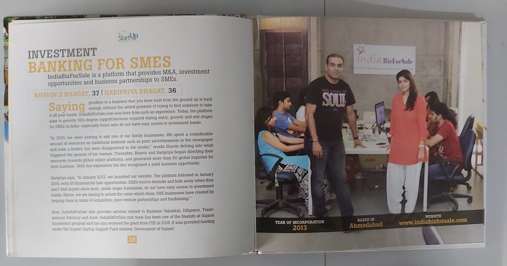 IndiaBizForSale featured in StartUp magazine 