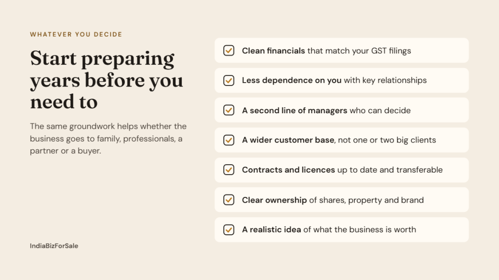 Start preparing years before you need to get an business exit