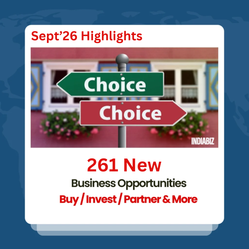 261 New businesses joined IndiaBizForSale in September 2026